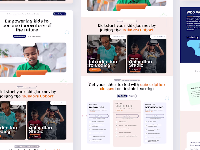 First Edtech website design that generated revenue of over 70%.