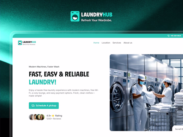 LaundryHub : Laundry Service Website Framer Template