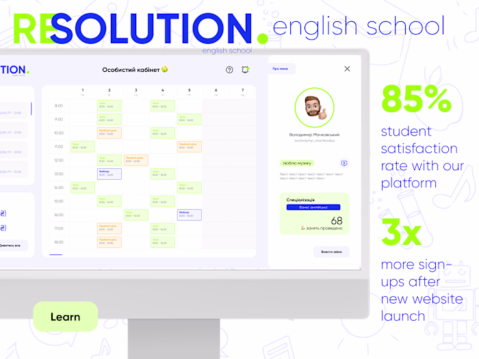 UI / UX Website Design for Online English Courses