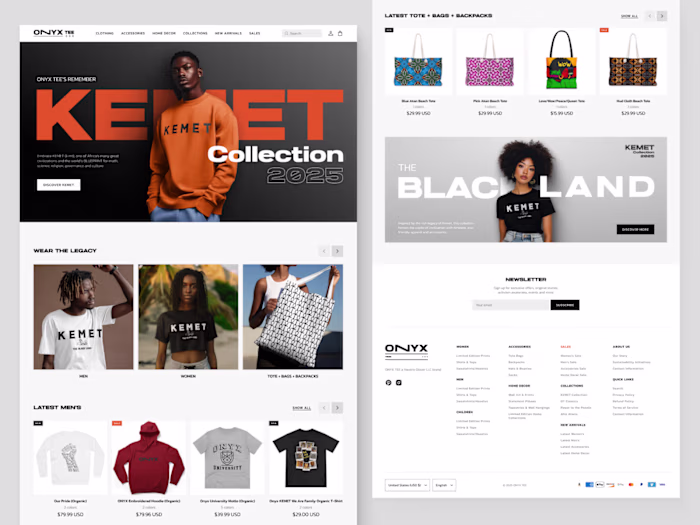 OnyxTee - E-commerce Website Design