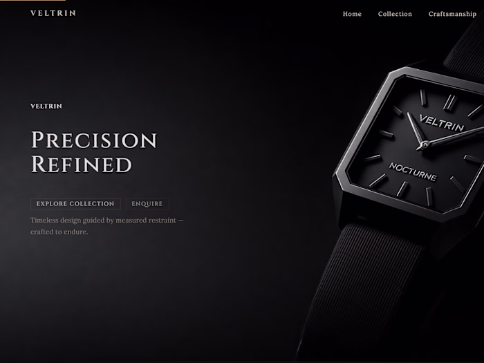 VELTRIN Luxury Watch Brand Website Overview A concept websit...