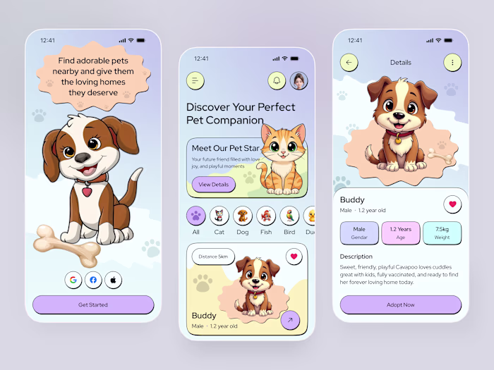 Pet Adoption Mobile App
A clean