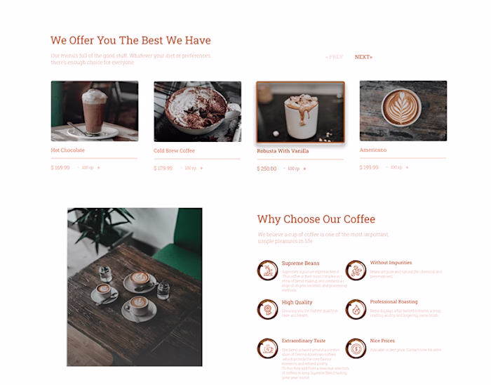Coffee landing page design on Behance