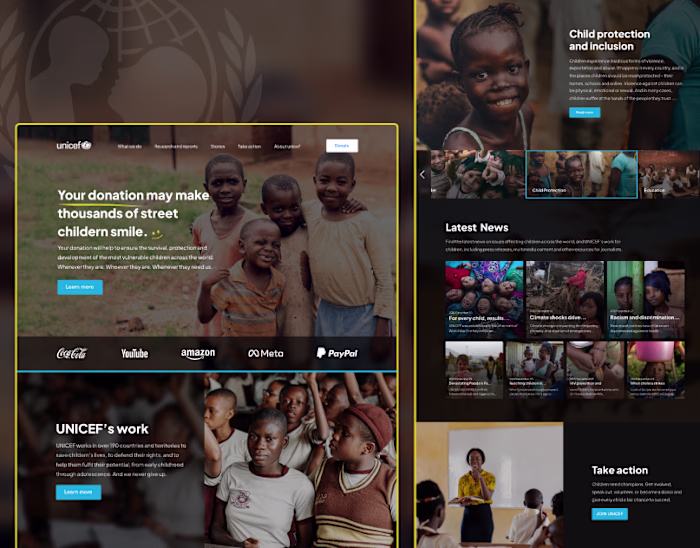 Unicef Website Redesign on Behance