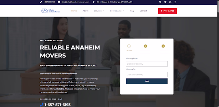 Moving Company Website of USA