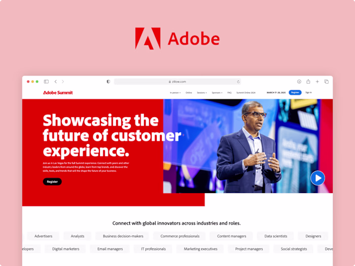 Adobe Summit 2025 Website (UX/UI Design)