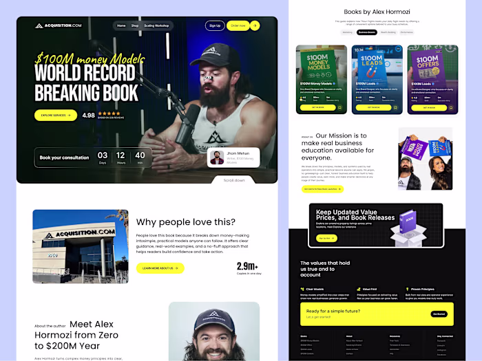 Alex Hormozi Landing Page