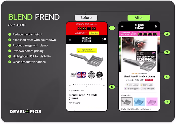 Blend Frend | Shopify Website CRO Audit