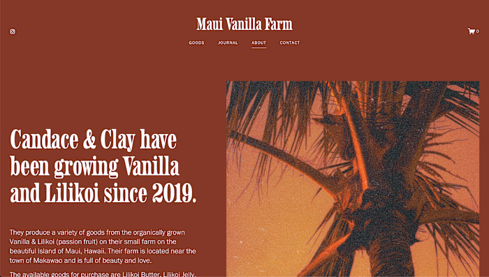 Maui Vanilla Farm v.0 - Website