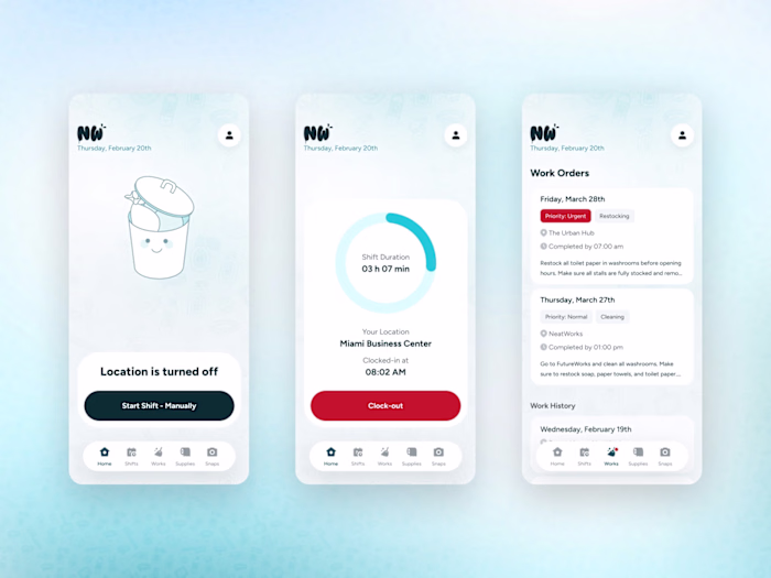 Seamless UX/UI for Payouts, Supply Orders, and Work Tracking