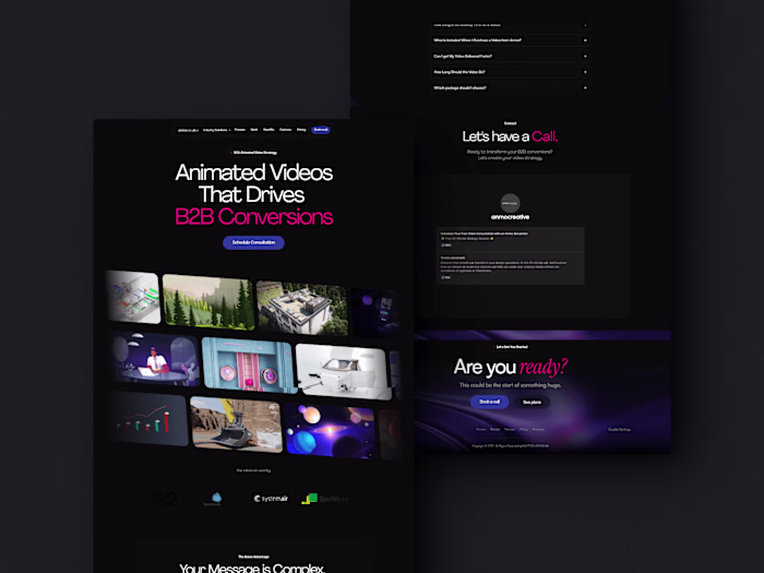 Anmocreative website customisation using template