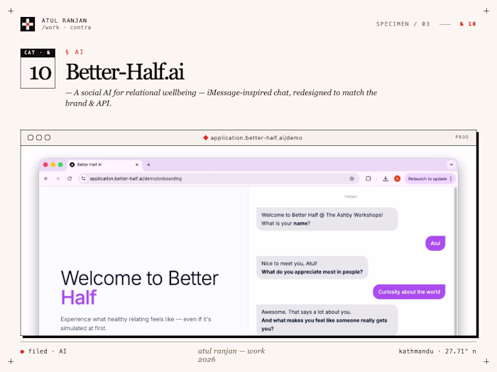 Better-Half.ai Chat Interface Redesign