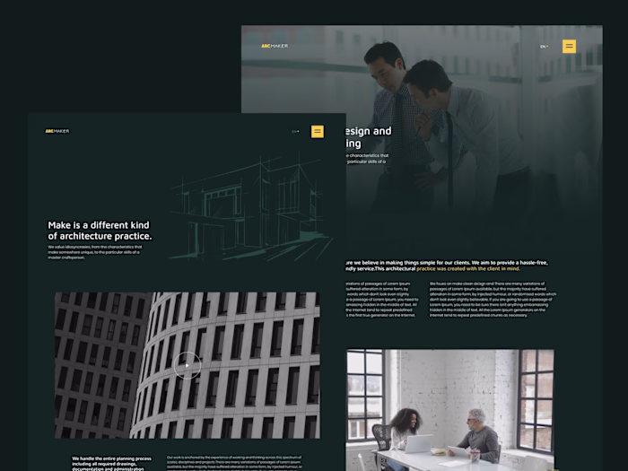 Website project for an architecture