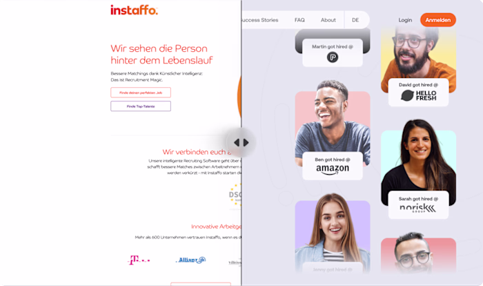 Instaffo Website Redesign an Webflow Development