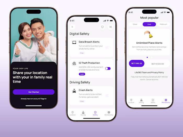 Live Location Sharing Mobile App UI/UX Design