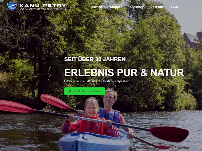 Booking Website for Kanu Tour