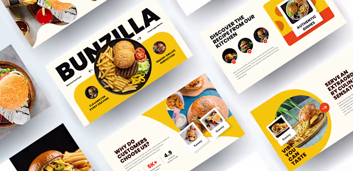 Restaurant Pitch Deck Design for Bunzilla