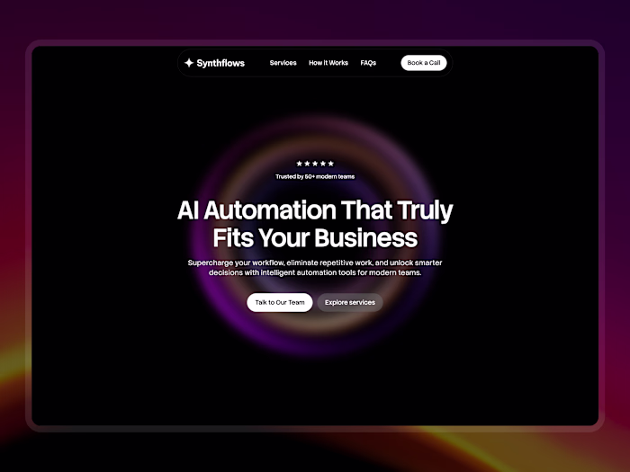 Synthflows AI Automation Website in