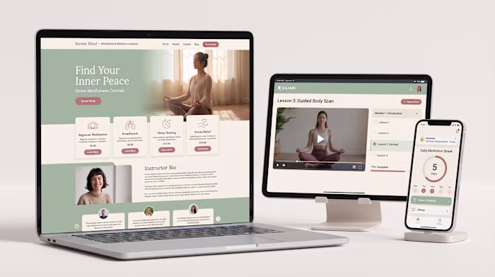 Serene Mind Academy
A calming Kajabi-powered