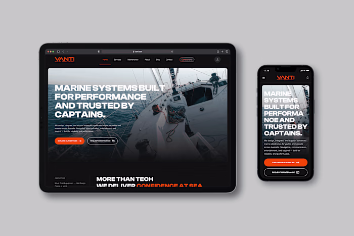 Vanti Marine Technology Website Design