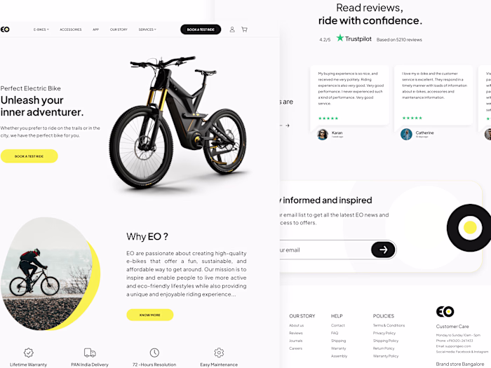 EO E-bike | Responsive Website Design | Landing Page