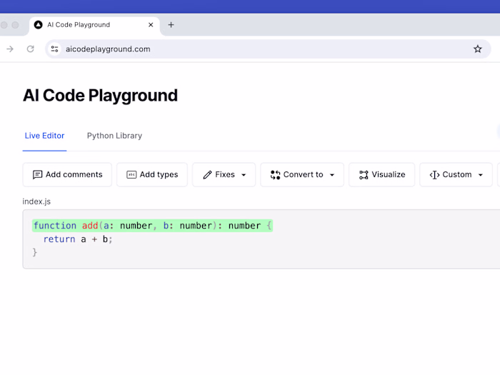 AI Code Playground