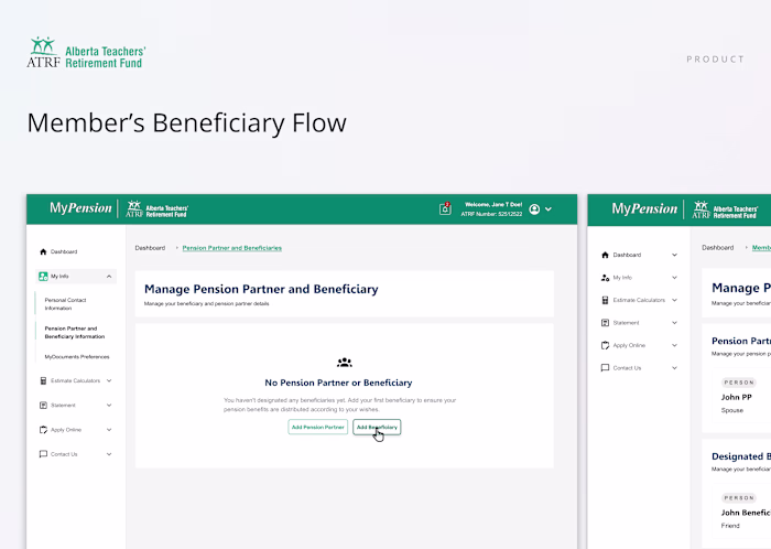ATRF MyPension Portal Beneficiary Module