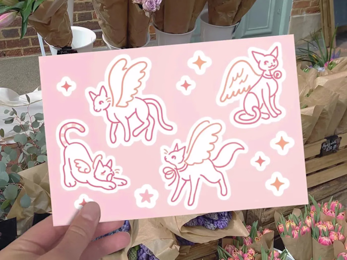 Angel Cat Sticker Sheet
