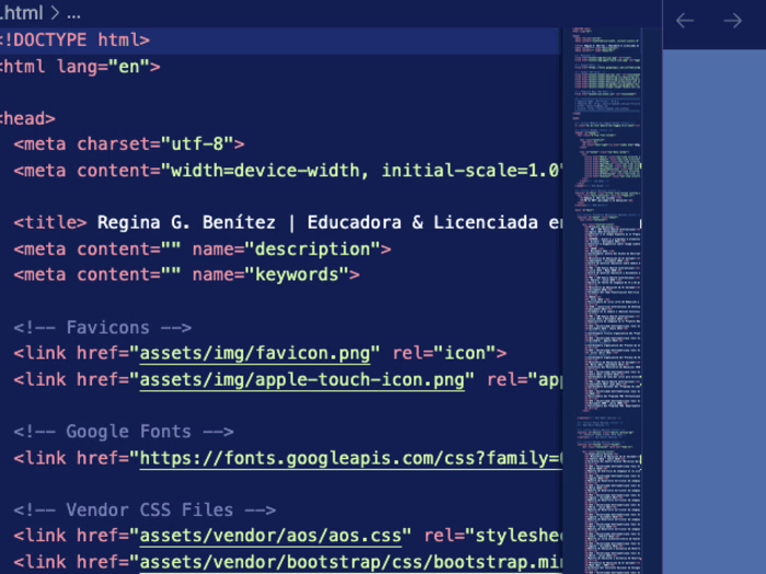 Regina G. Benítez | Web Development for a CV Webpage