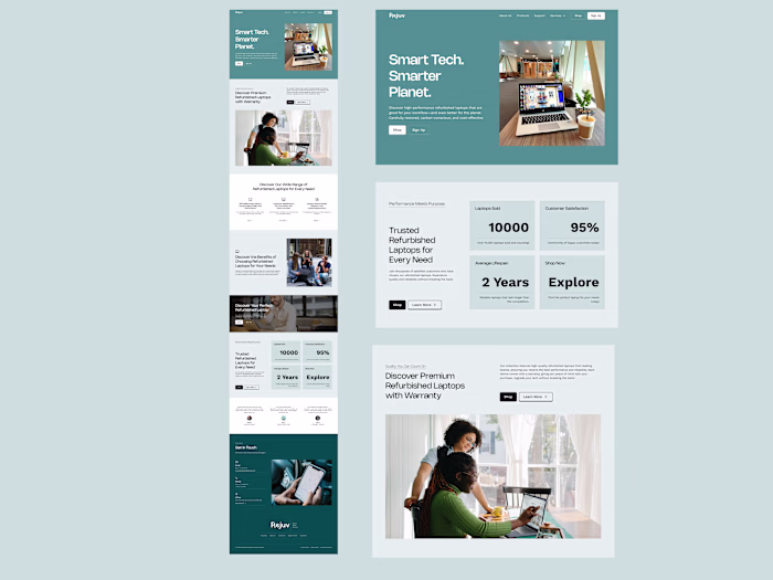 Rejuv — Landing page for refurbished laptops