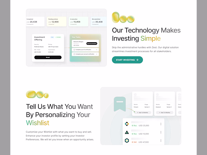 Zest Equity – Landing Page UI/UX Design