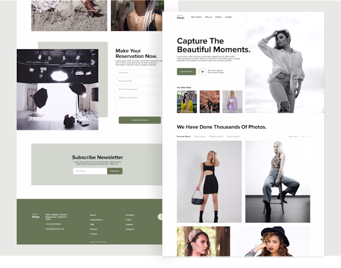 Studio Photography Landing Page
