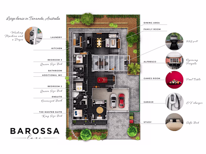 Highly detailed 2D floor plan