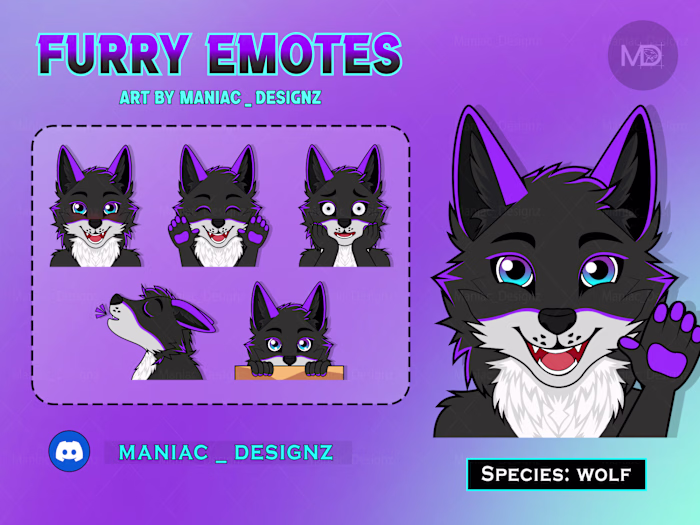 Furry Emotes | Wolf Fursona Emotes | Furry Stickers | Commis...
