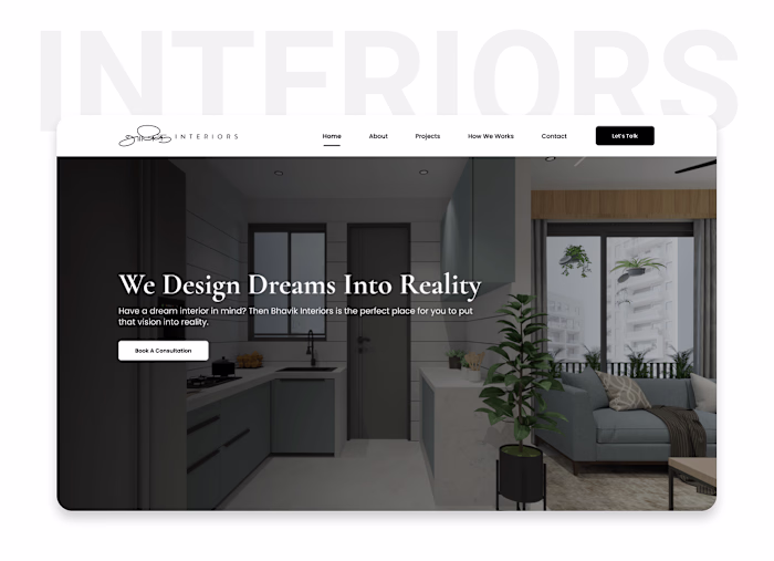 Interiors Website UI UX Design | Web UI Design