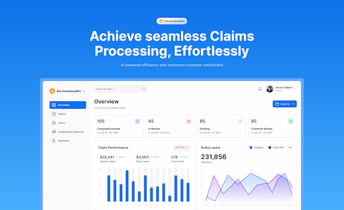 Act insurancePro - Claim Management Web App