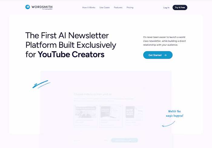 The Wordsmith App: An AI newsletter tool for YouTube Creators
