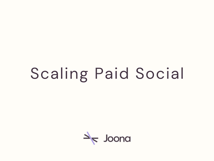 Scaling Paid Social for Joona: Strategy & Execution
