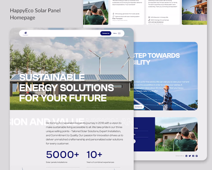 HappyEco Solar Panel funnel homepage