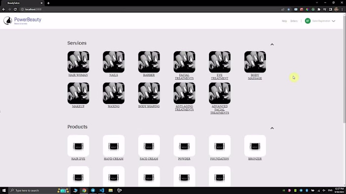  Beauty Salon react typescript project 