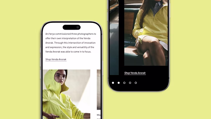 Arc’teryx Venda Anorak Landing Page Design