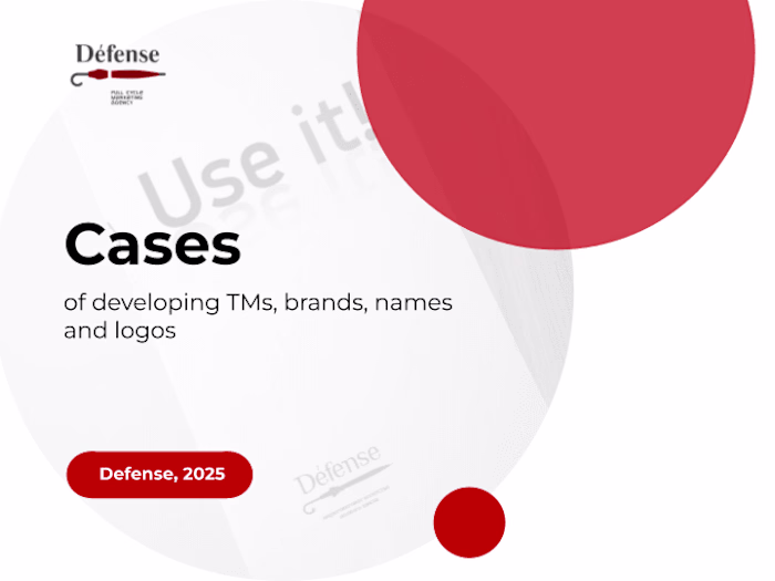 Development of trademarks, products, brands, names and logos