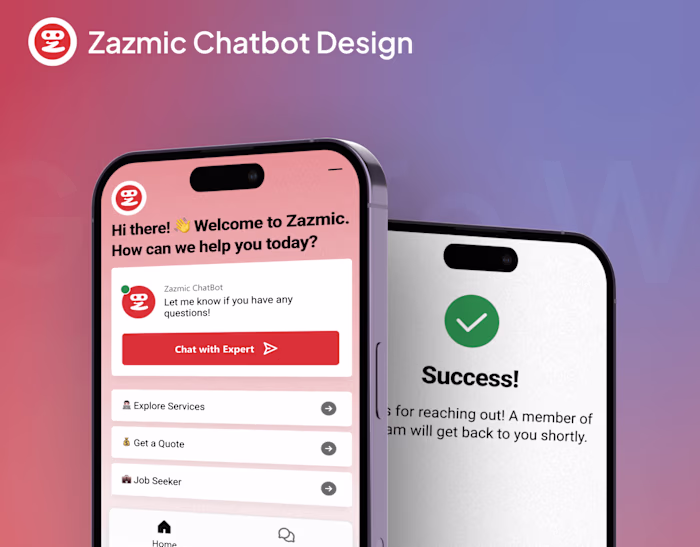 Zazmic AI Calendar Chatbot Design | Live Prototype