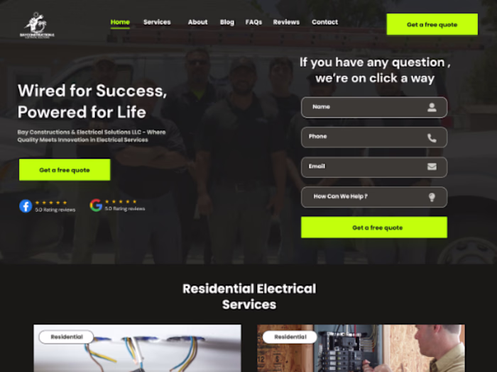 Website design Bay construction LLC