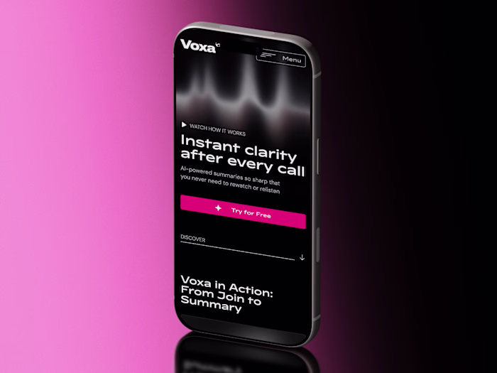 AI SaaS Website Design & Brand Identity for Meeting Assistant