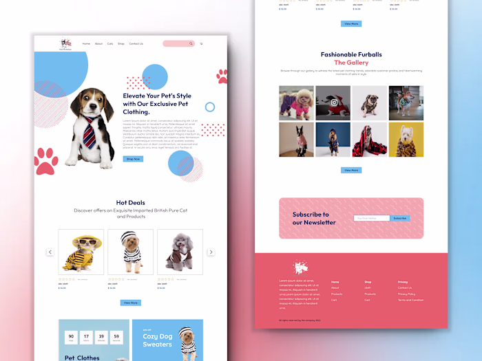 E-commerce UI Design for Power Pets Boutique