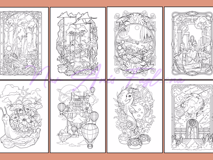 Dreamscape: Adult Coloring Pages