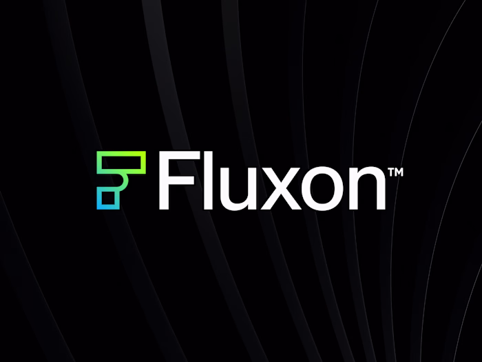 Logo design for Fluxon, an AI-powered system that automates ...