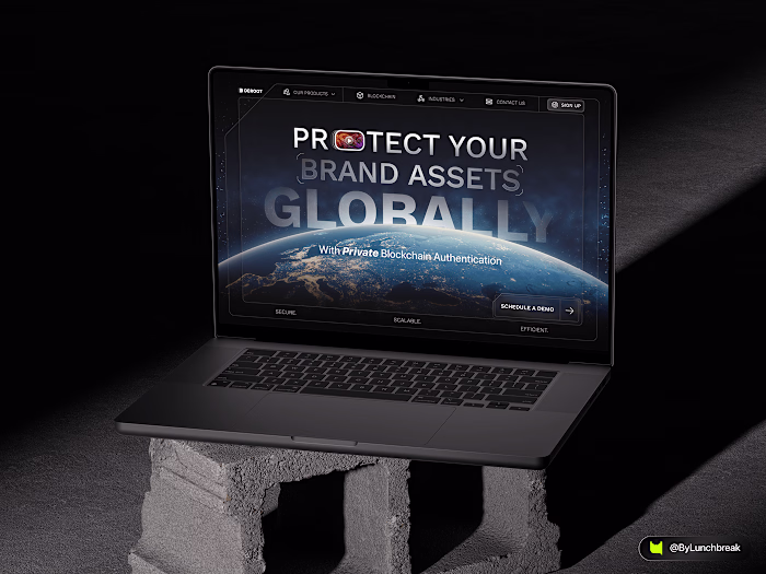 Blockchain Authentication Concept Web Design 