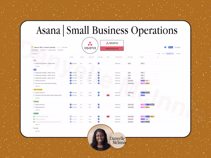 Asana - Agency Project Management Sample (Content Calendar)